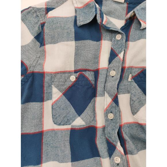Levis Shirt Womens Size Small Blue White Red Plaid Button Up Long‎ Sleeve Chest - Picture 6 of 12